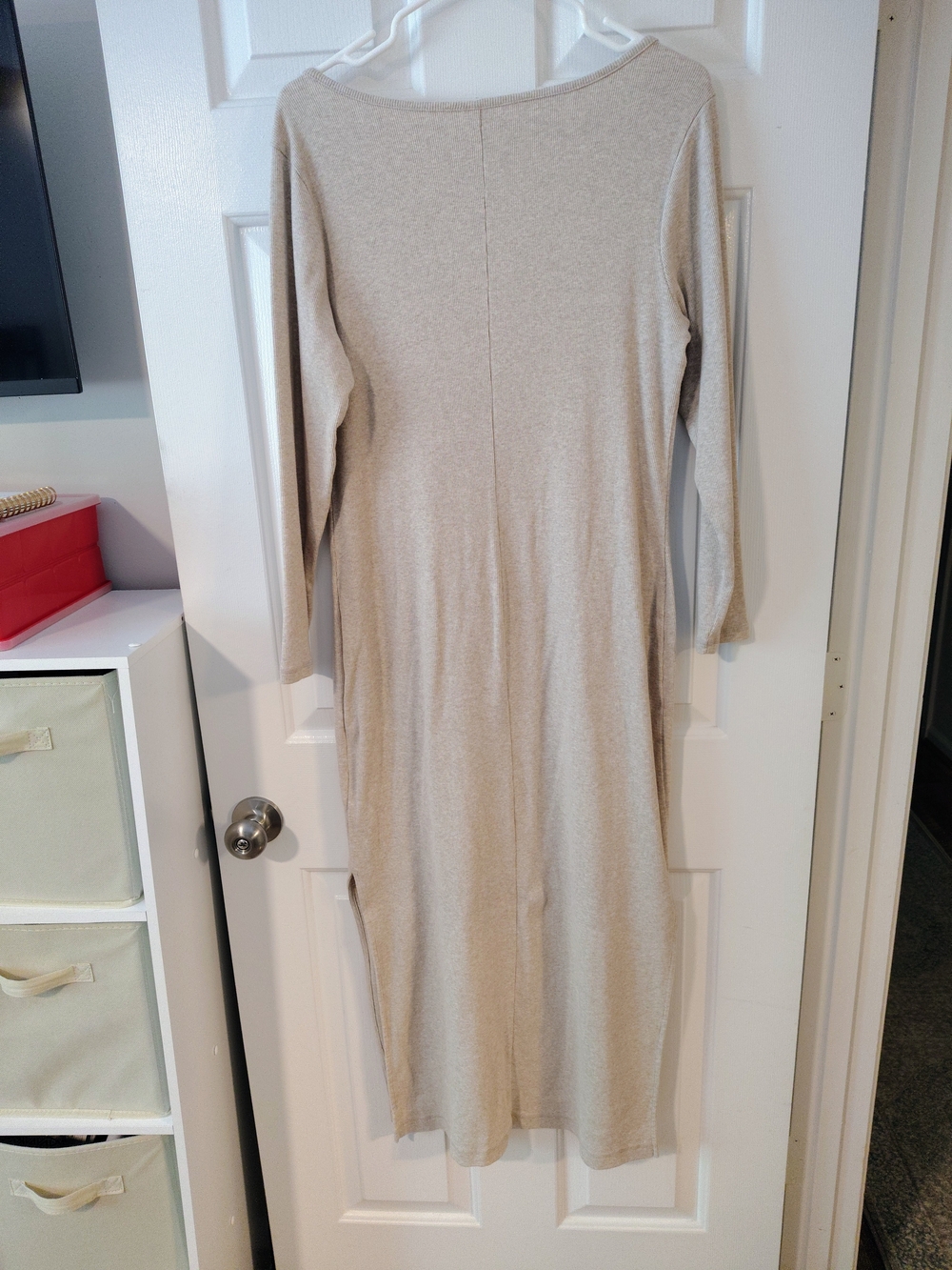 Old Navy Light Beige Long Sleeve Square Neck Maxi Dress - Picture 6 of 6